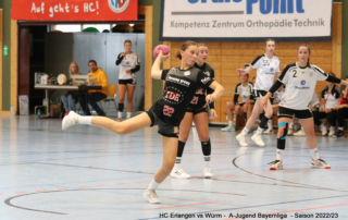 Weibliche A-Jugend des HC Erlangen gewinnt das Spitzenduell gegen HSG Würm mit 29:26 (14:11)
